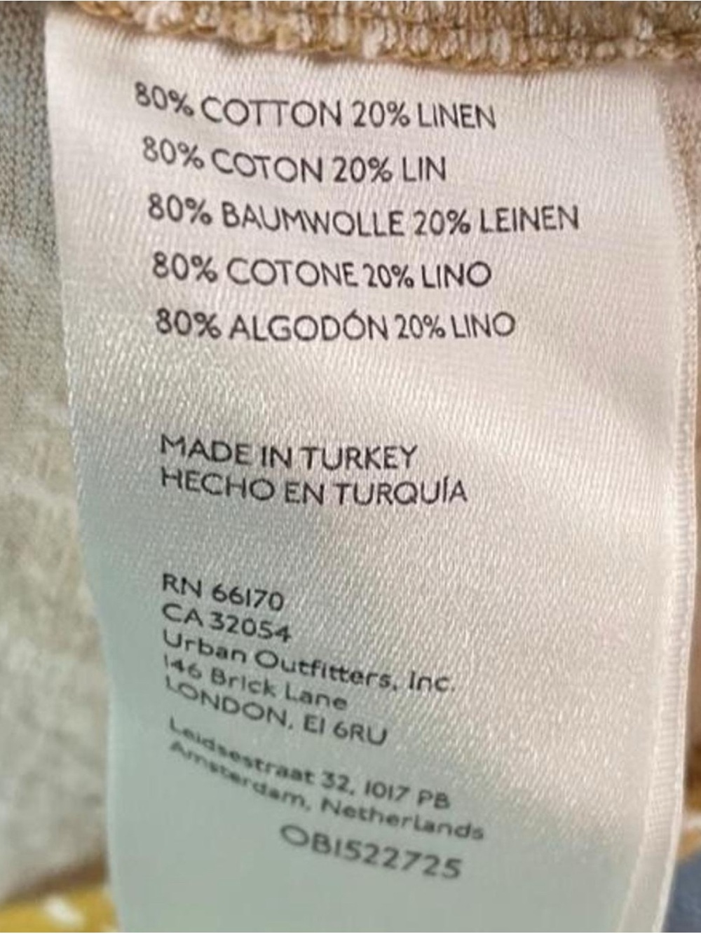 Anthropologie Mustard Short Sleeve Tie-Front Blouse - Picture 4 of 4